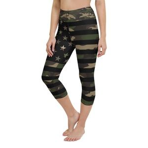 Vastitch Green Camo Fearless Crop Leggings, XS